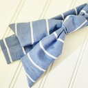  Knotted Headband - White Stripes on Blue