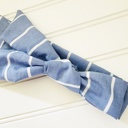  Knotted Headband - White Stripes on Blue