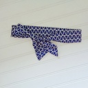  Knotted Headband - White Triangles on Navy