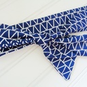  Knotted Headband - White Triangles on Navy
