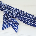  Knotted Headband - White Triangles on Navy