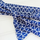  Knotted Headband - White Triangles on Navy