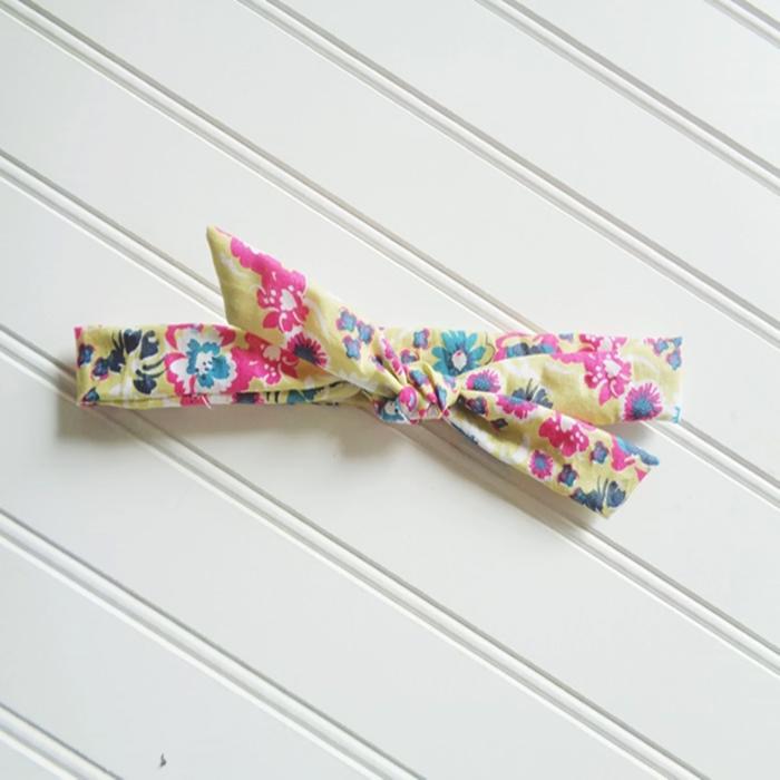 Skinny Headband - Floral on Lime