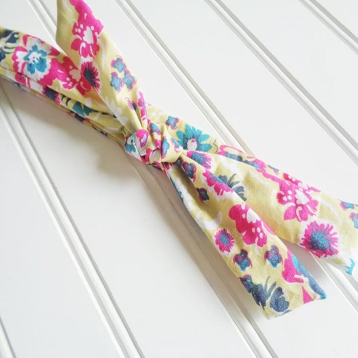 Skinny Headband - Floral on Lime