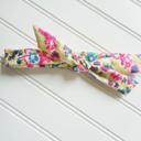  Skinny Headband - Floral on Lime