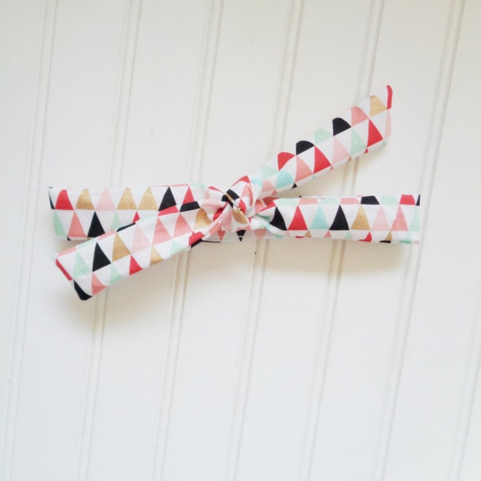 Skinny Headband - Gold and Colored Triangles