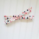  Skinny Headband - Gold and Colored Triangles