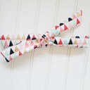  Skinny Headband - Gold and Colored Triangles