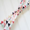  Skinny Headband - Gold and Colored Triangles