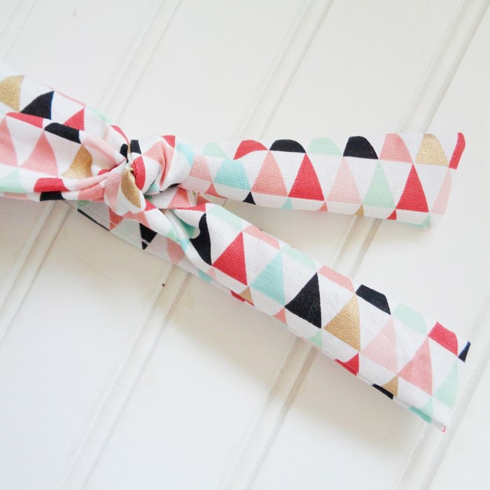 Skinny Headband - Gold and Colored Triangles