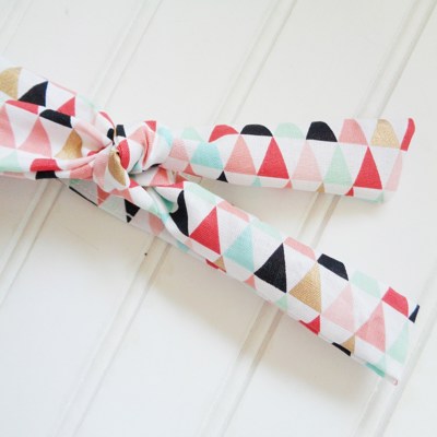 Skinny Headband - Gold and Colored Triangles