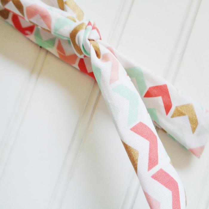 Skinny Headband - Gold and Pastel Arrows