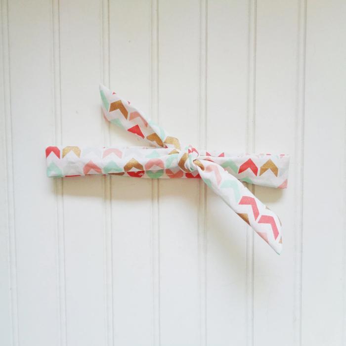 Skinny Headband - Gold and Pastel Arrows