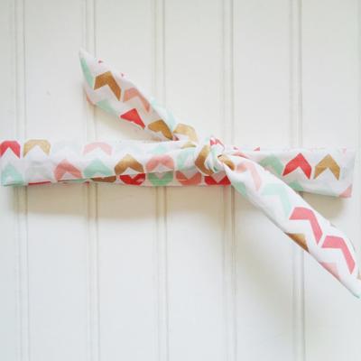 Skinny Headband - Gold and Pastel Arrows