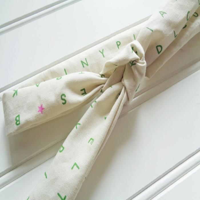 Skinny Headband - Green Alphabet