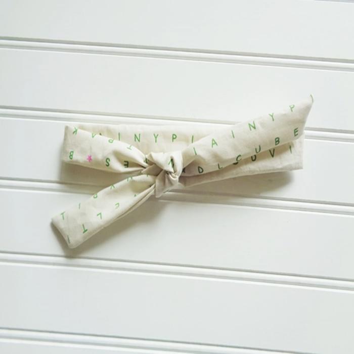 Skinny Headband - Green Alphabet