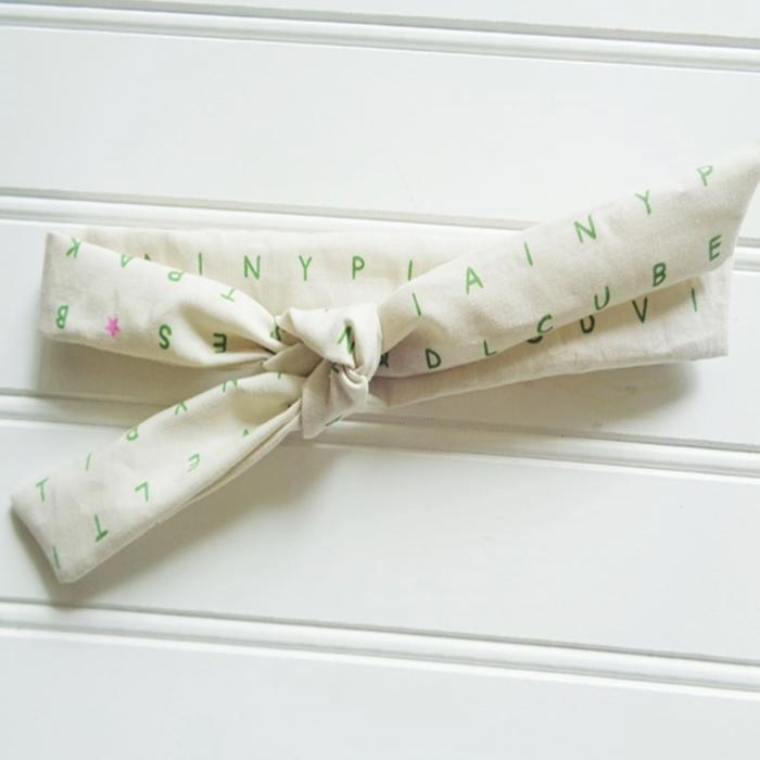 Skinny Headband - Green Alphabet