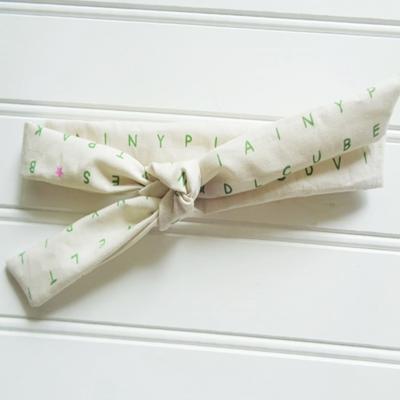 Skinny Headband - Green Alphabet