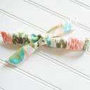  Skinny Headband - Green, Teal and Coral Pattern
