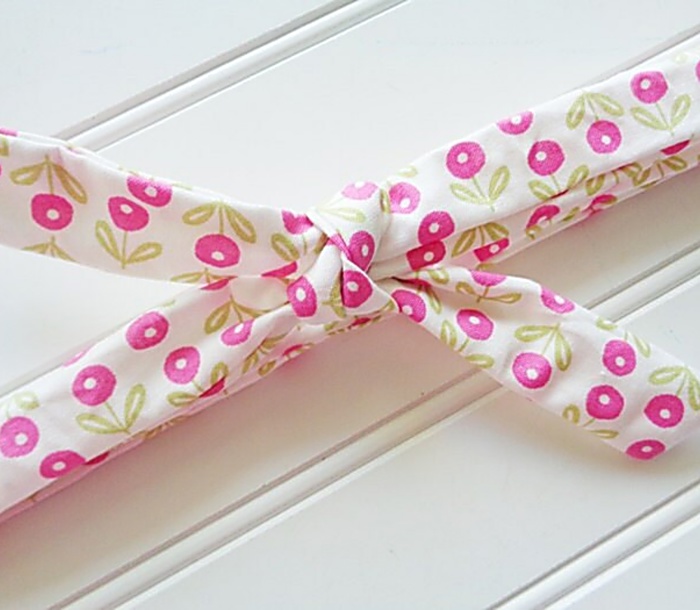 Skinny Headband - Pink Flowers