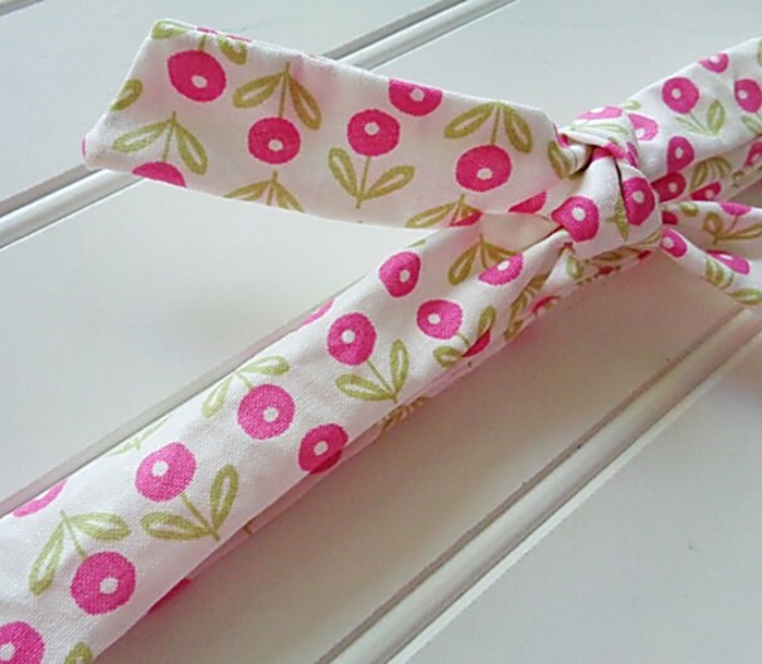 Skinny Headband - Pink Flowers
