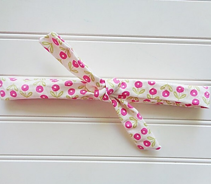 Skinny Headband - Pink Flowers