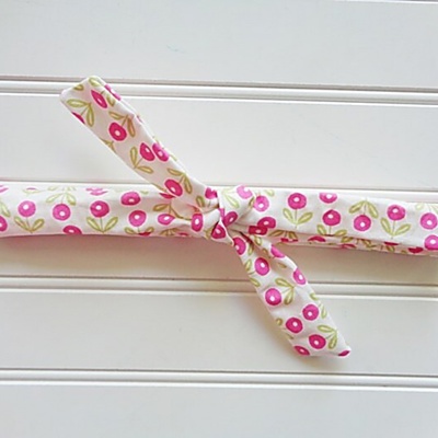 Skinny Headband - Pink Flowers