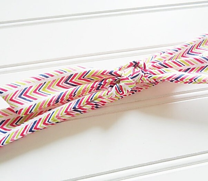 Skinny Headband - Pink, Blue and Lime Chevron