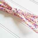  Skinny Headband - Pink, Blue and Lime Chevron