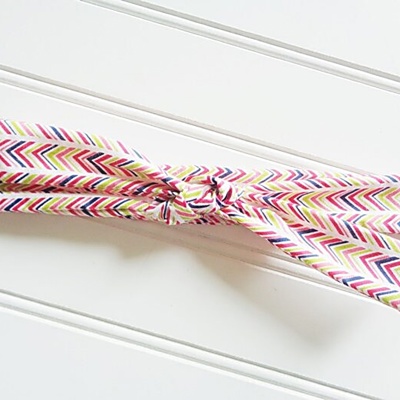 Skinny Headband - Pink, Blue and Lime Chevron