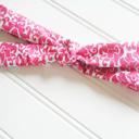  Skinny Headband - Red Floral on Blue