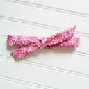  Skinny Headband - Red Floral on Blue
