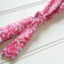  Skinny Headband - Red Floral on Blue