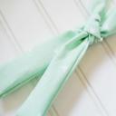  Skinny Headband - Triangles on Mint