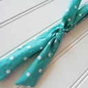  Skinny Headband - White Dots on Teal