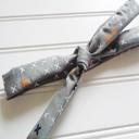  Skinny Headband - Colored X's on Gray