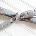  Skinny Headband - Colored X's on Gray