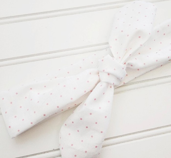 Knotted Headband - Pink Dots