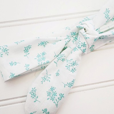Knotted Headband - Teal Flowers