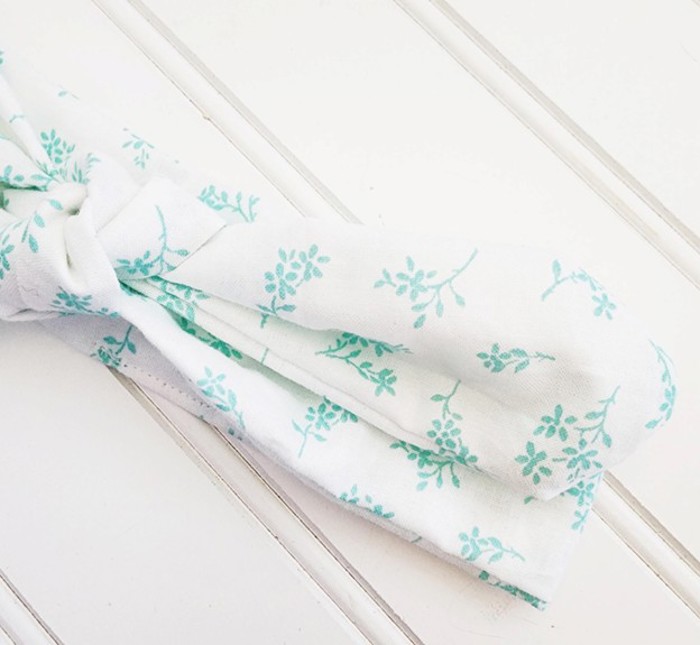 Knotted Headband - Teal Flowers
