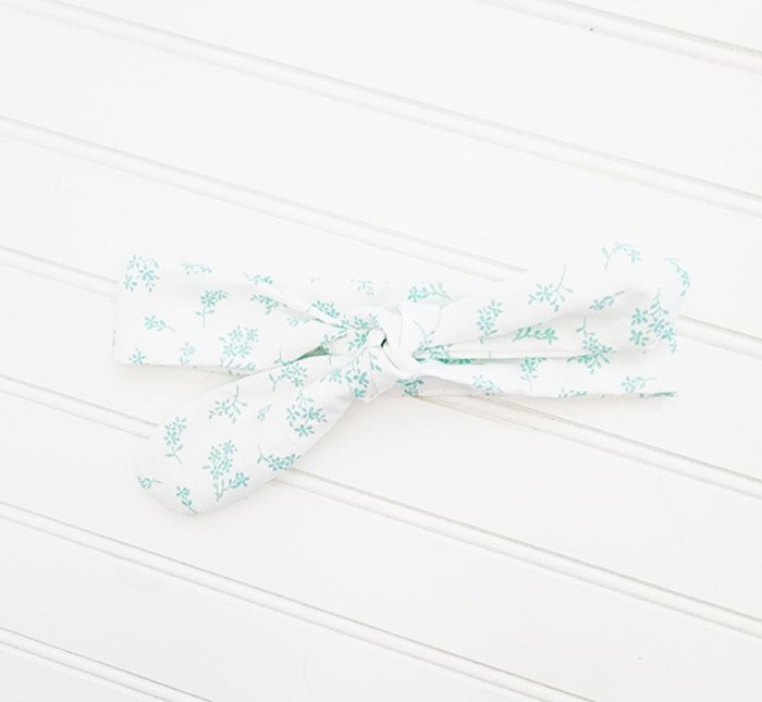 Knotted Headband - Teal Flowers