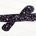  Knotted Headband - Gold Skulls on Black