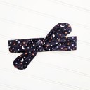  Knotted Headband - Gold Skulls on Black