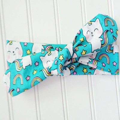 Knotted Headband - Rainbow Uni-Kitty