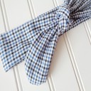  Knotted Headband - Black and Blue Check