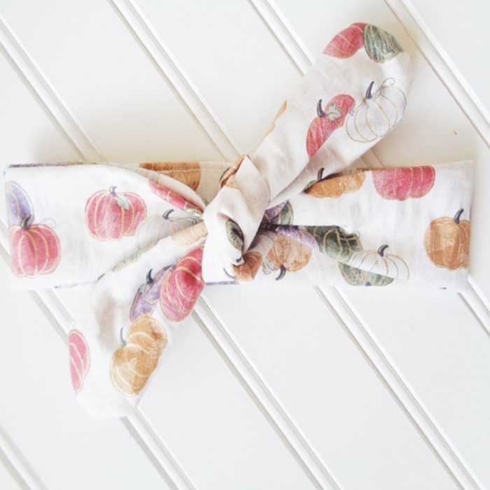 Knotted Headband - Autumn Gold Pumpkins