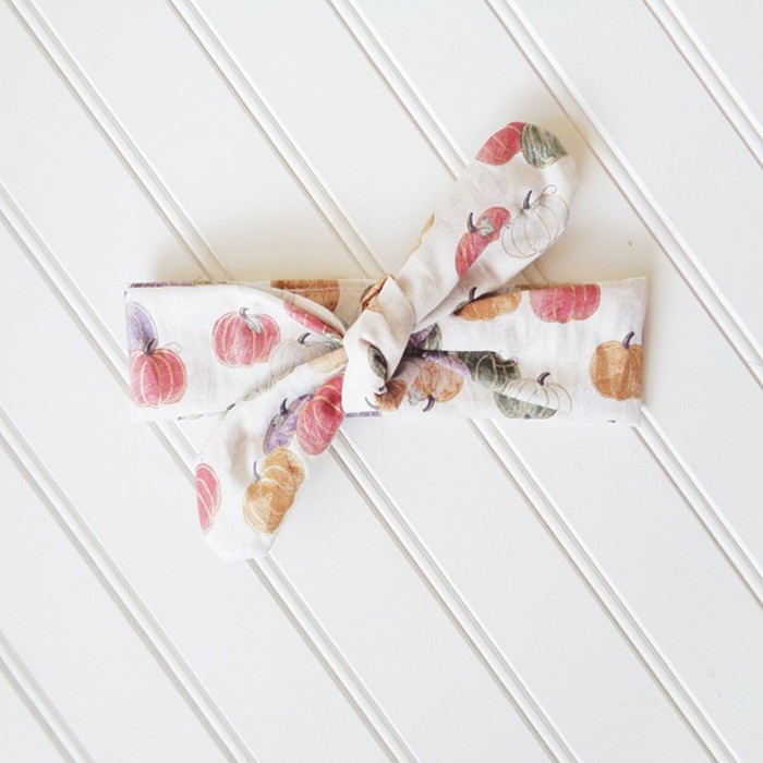 Knotted Headband - Autumn Gold Pumpkins