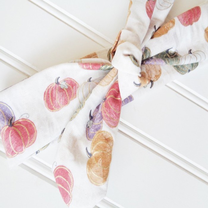 Knotted Headband - Autumn Gold Pumpkins