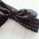  Knotted Headband - Orange Dots on Black