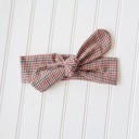  Knotted Headband - Blue Green and Red Check